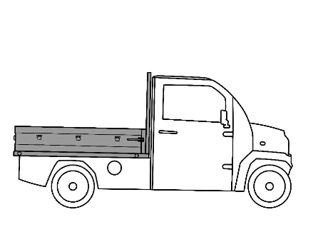 Vecturo Elektrokleintransporter im Pickup-Design mit niedrigen Bordwänden