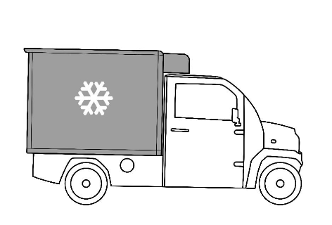 Vecturo Elektrokleintransporter mit isoliertem Kühlaufbau für temperaturgeführte Transporte